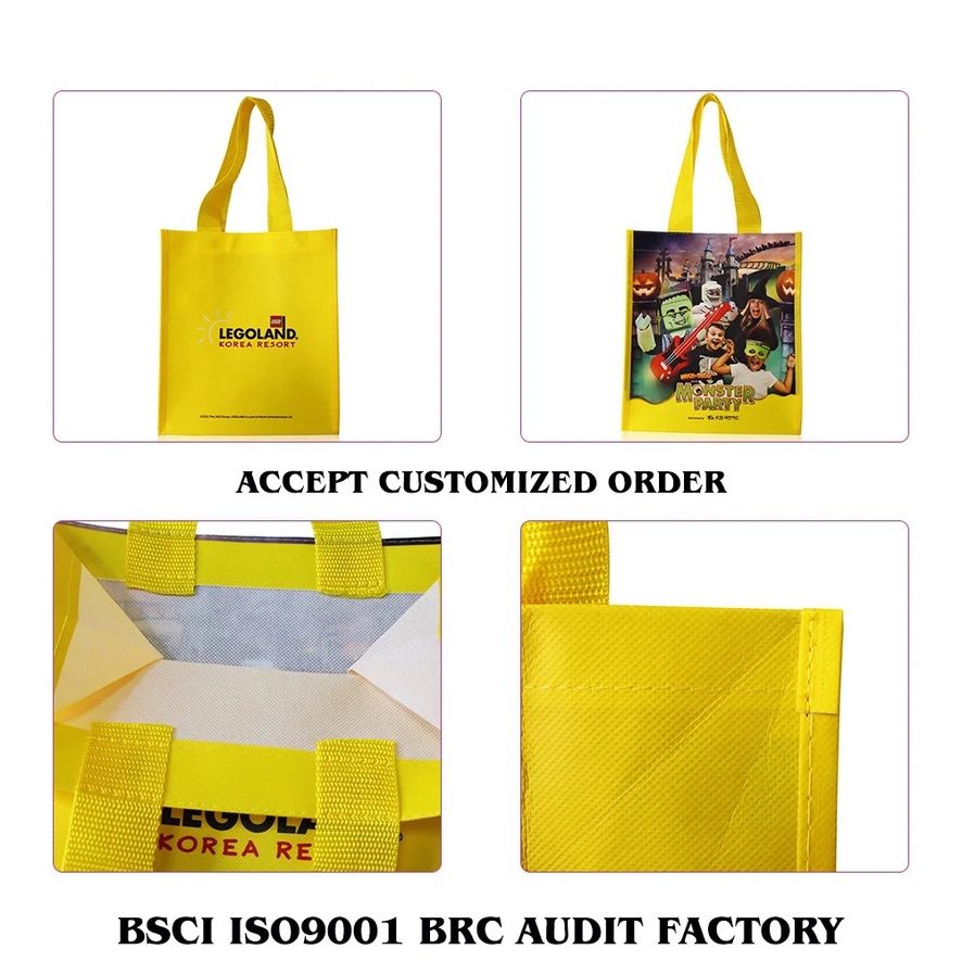 Contrast Trim Non-Woven Totes (Red, White, Blue, Green)