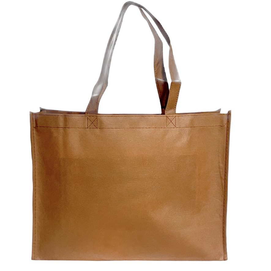 Vertical Black Non-Woven Shopping Tote Bag